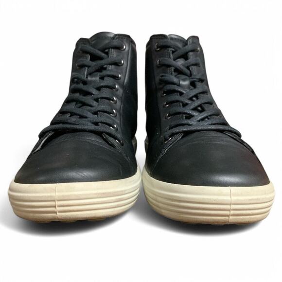 Ecco Women’s Soft 7 Black Leather High Tops Size 9 - Picture 4 of 8